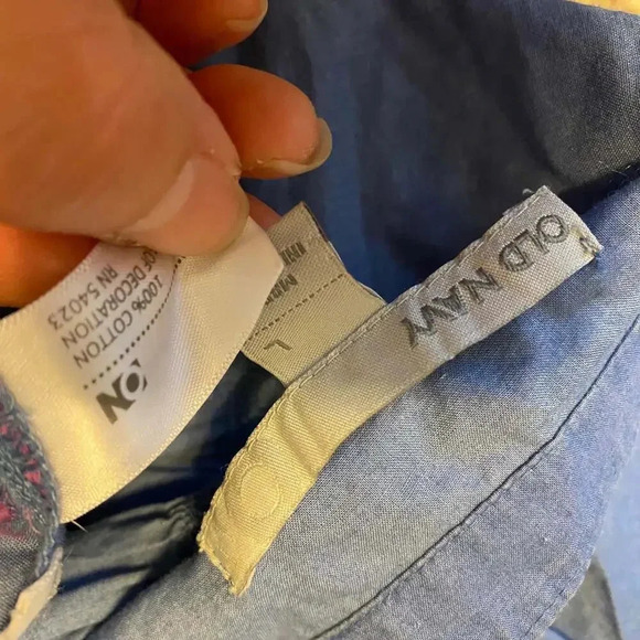 Old Navy Cotton Boho Beach Summer Floral Button up Blouse Top Women Size L - Picture 4 of 4